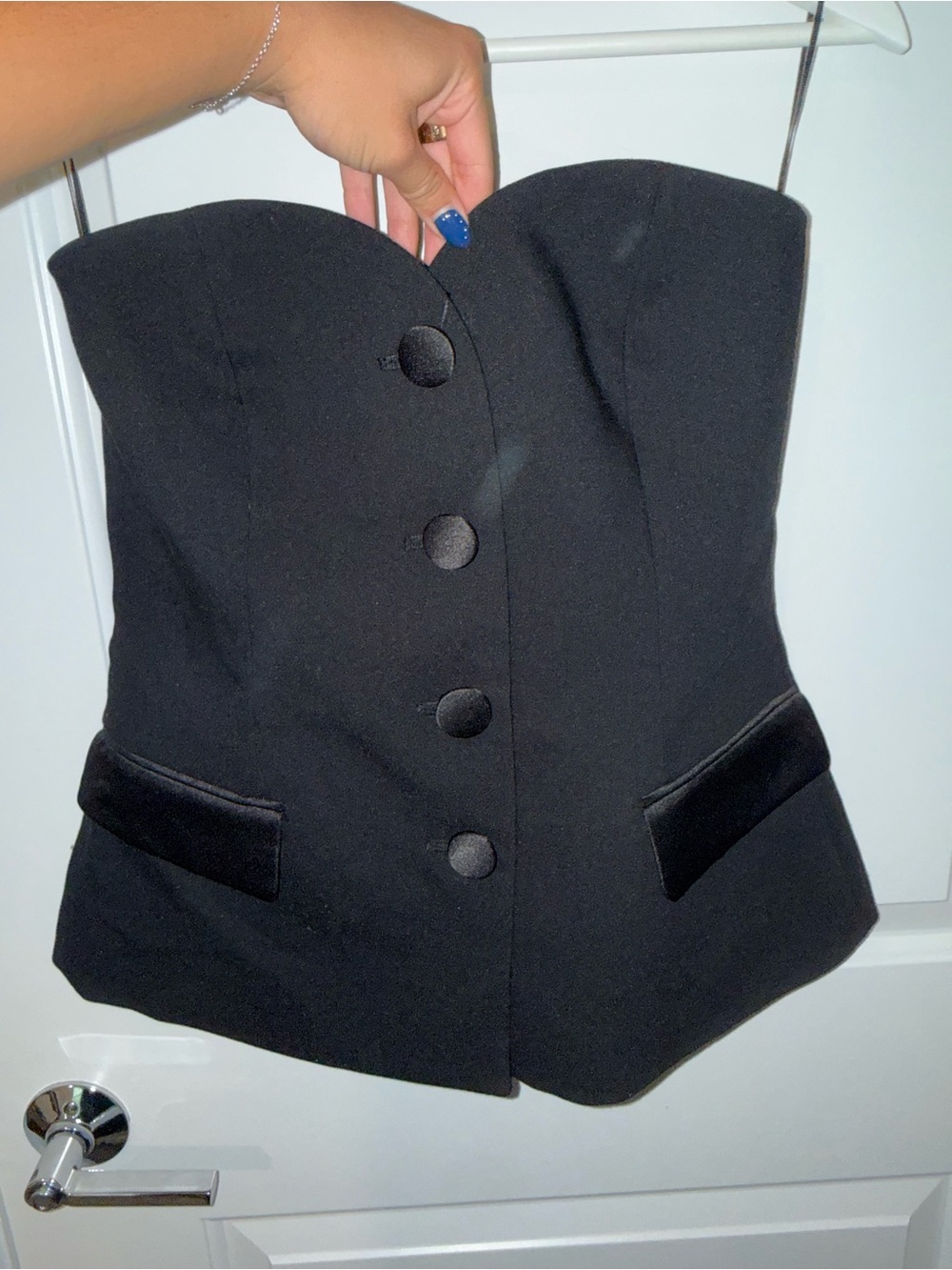 Strapless Black Tailored Strapless Too